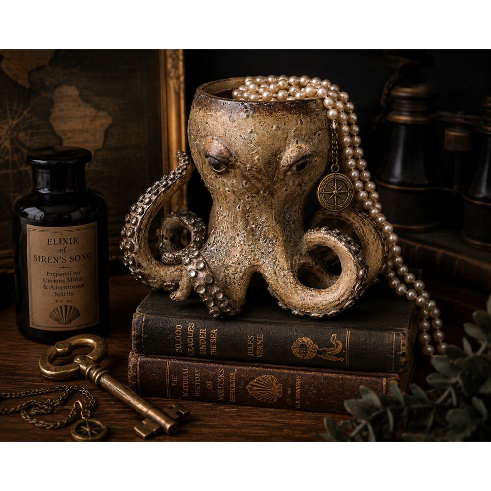 NEW Octopus Planter w/ Removable Insert | Coastal Nautical Decor